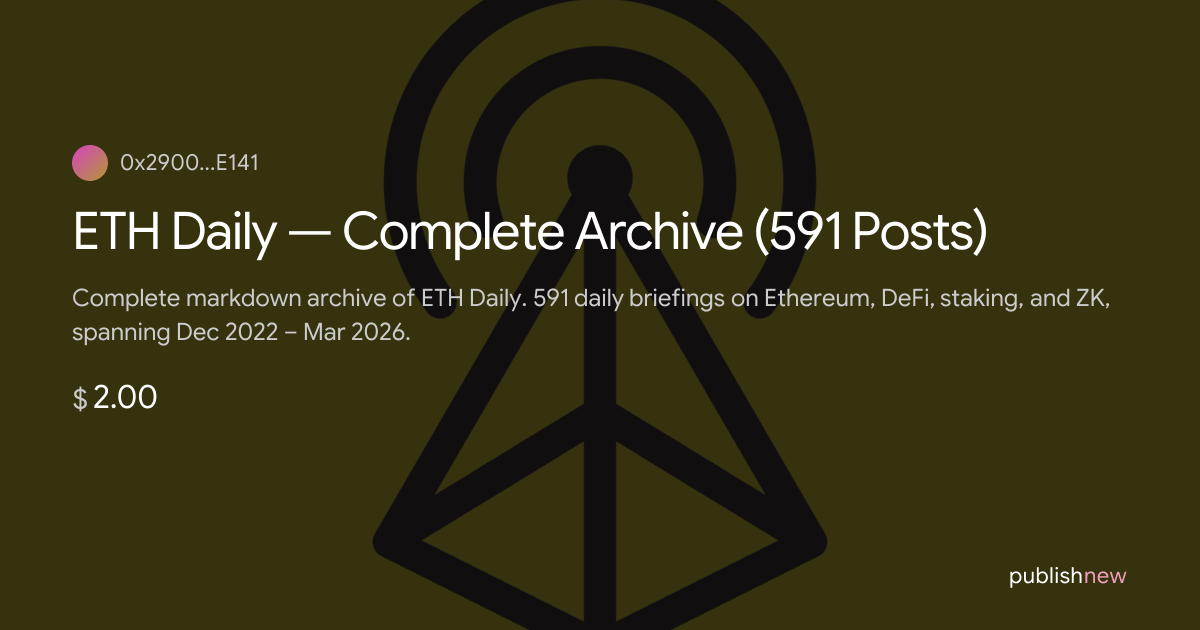 ETH Daily — Complete Archive (591 Posts) | Publish